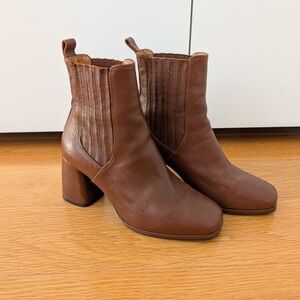 Sezane Dorie Boots Vintage Smooth Chocolate - Size 7
